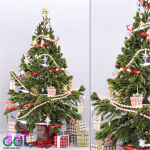 Modern Christmas Tree Gift Ornament 3d model